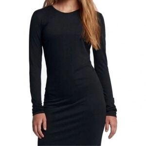 Hurley Women’s Black Dri-Fit Long Sleeve Pull-on Midi Dress Size Large L